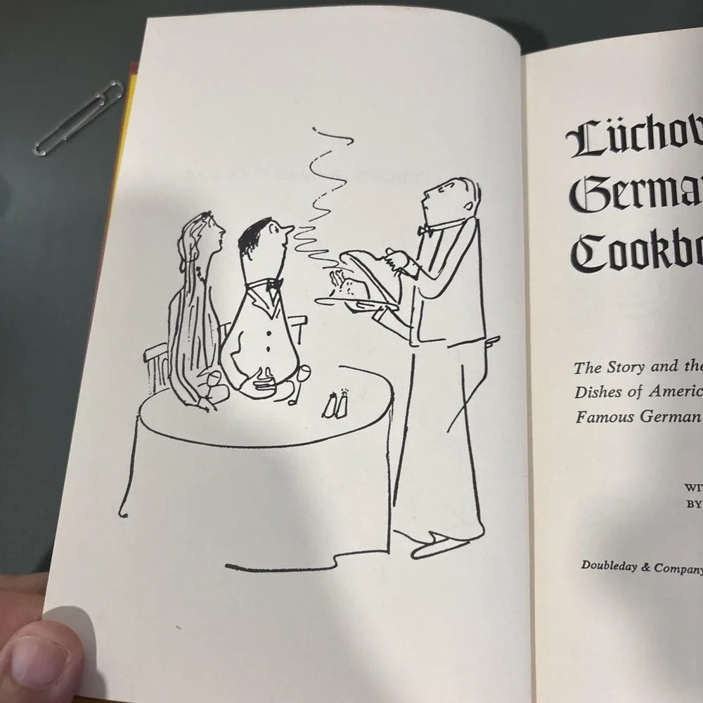 Vintage 1965 Lüchow's German Cookbook Hardcover Doubleday Mitchell Bemelmans